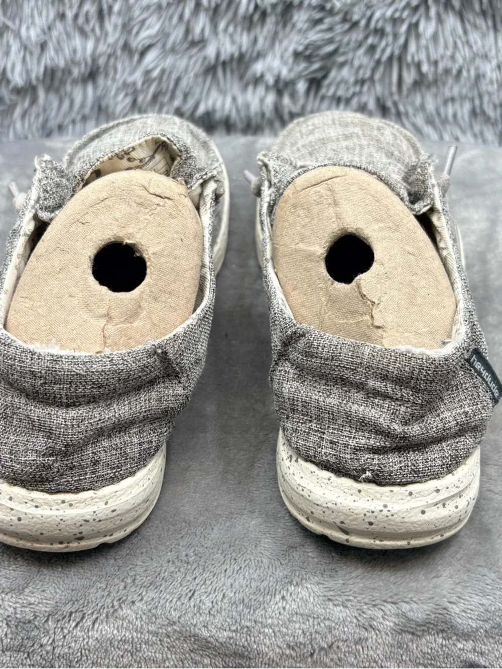 Hey Dude Shoes Womens 7 Wendy L Linen Slip On Casual Gray